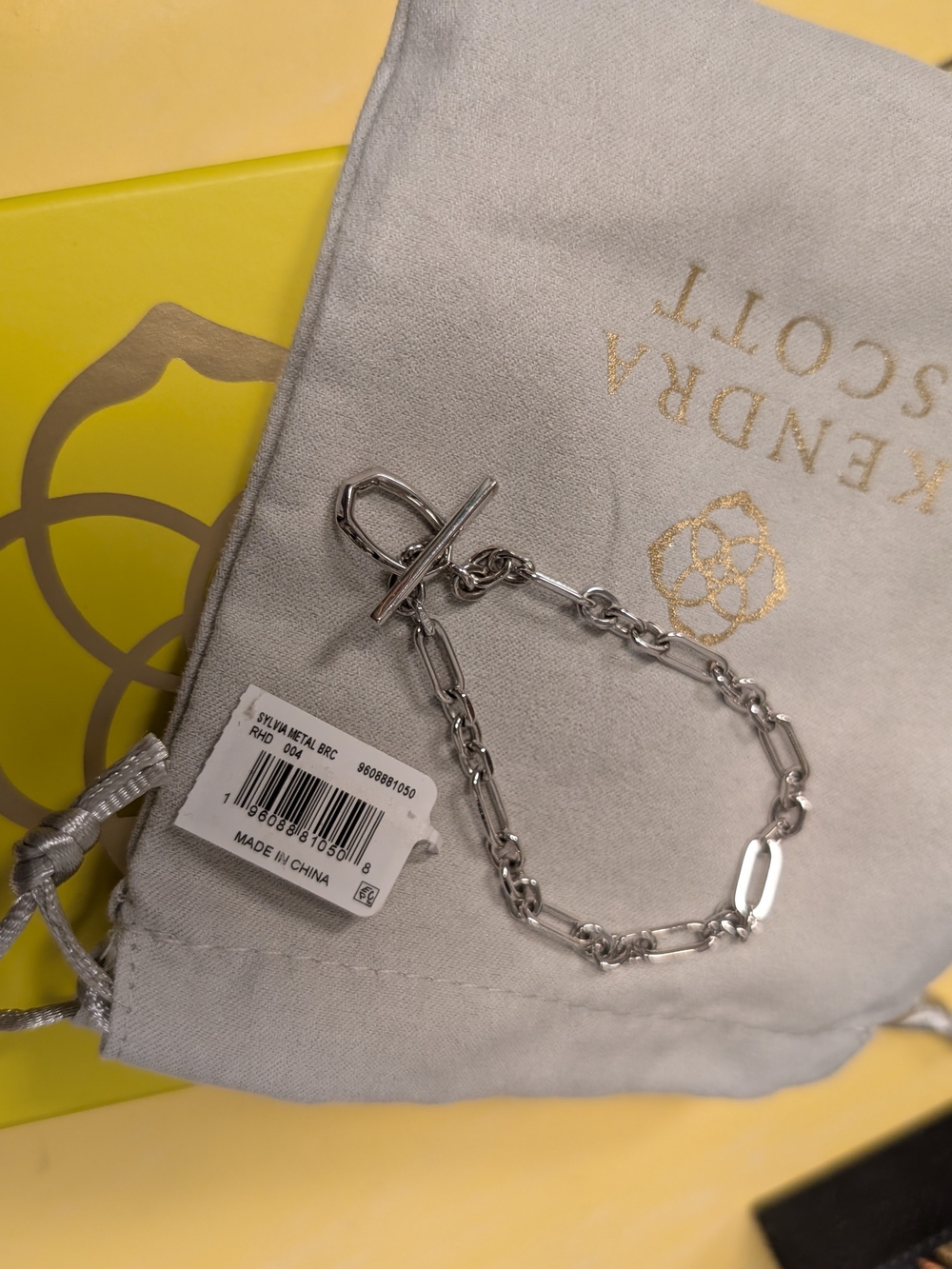 Kendra Scott Silver Link Toggle Bracelet - Shiny Silver Chain